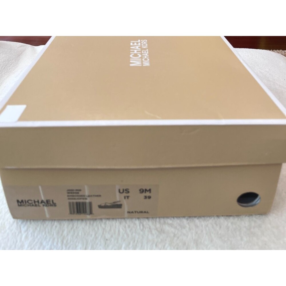 Michael Kors NEW Jodi Mid Wedge Size 9 Leather Snake Espadrille Platform Sandal - Picture 13 of 14